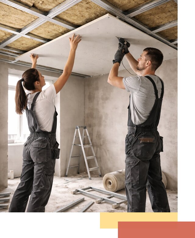 Звукоизоляция потолка из ГКЛ в Юрге профессионально и надежно