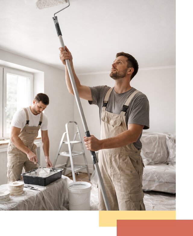 Покраска потолка водоэмульсионной краской в Юрге