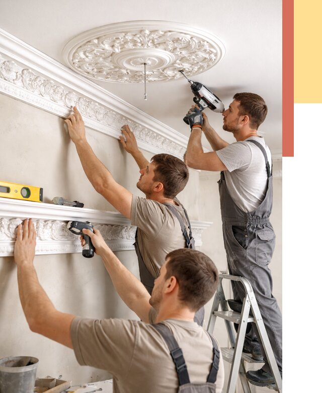 Монтаж лепнины на потолок в Юрге от 3423 руб. быстро и недорого | ОТДЕЛОЧНИК-Юрг