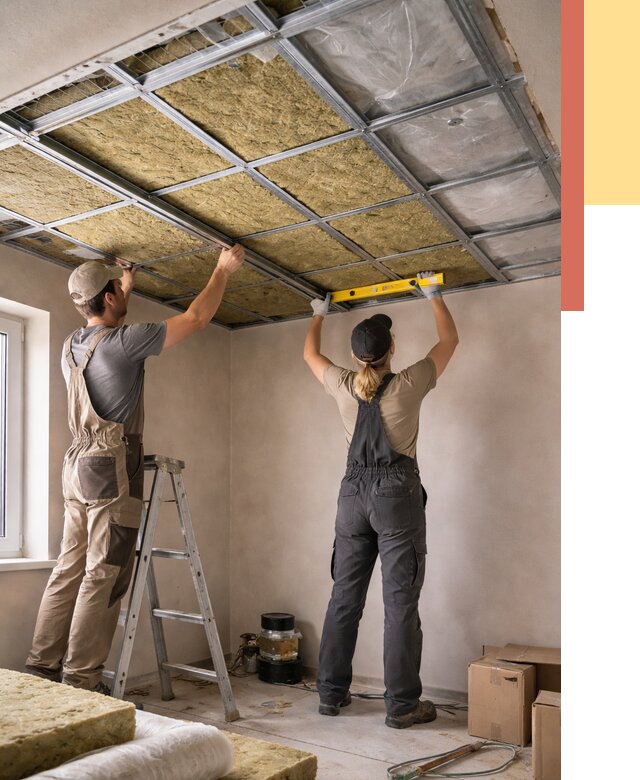 Шумоизоляция потолка в Юрге от 1337 руб. под ключ — услуги ОТДЕЛОЧНИК-Юрг